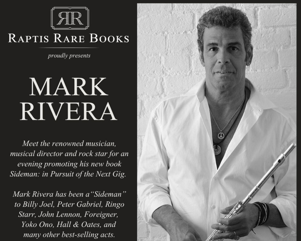 Book Signing and Live Performance with Mark Rivera – Thursday May 14th 2026.