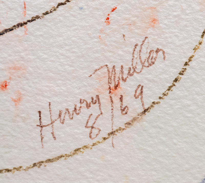 Henry Miller Original Watercolor Painting.