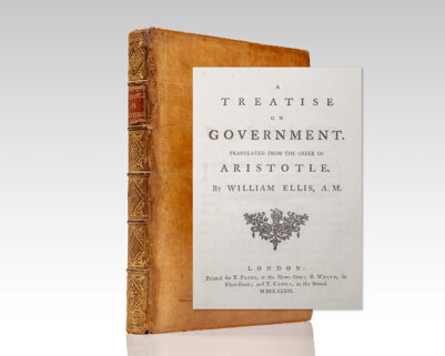 A Treatise on Government. Translated From The Greek of Aristotle.