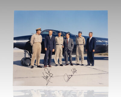 Neil Armstrong and Robert White Signed Photograph.