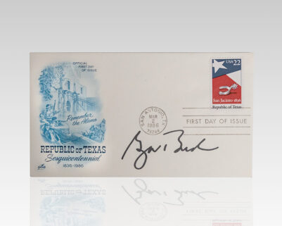 George W. Bush Signed Republic of Texas Sesquicentennial First Day Cover.
