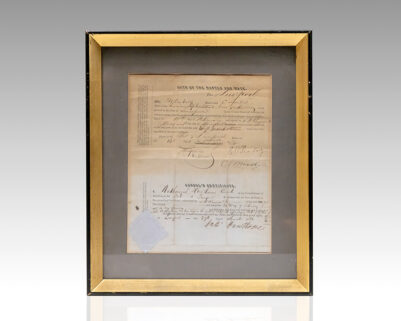 Nathaniel Hawthorne Signed Document.