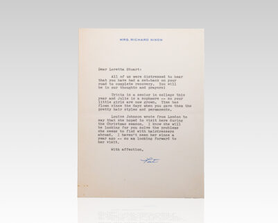 Pat Nixon Typed Letter Signed.