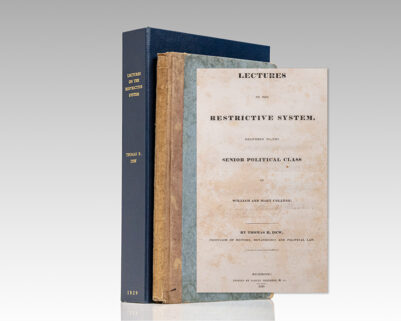 Essays on the Restrictive System, Delivered to the Senior Political Class of William and Mary College.