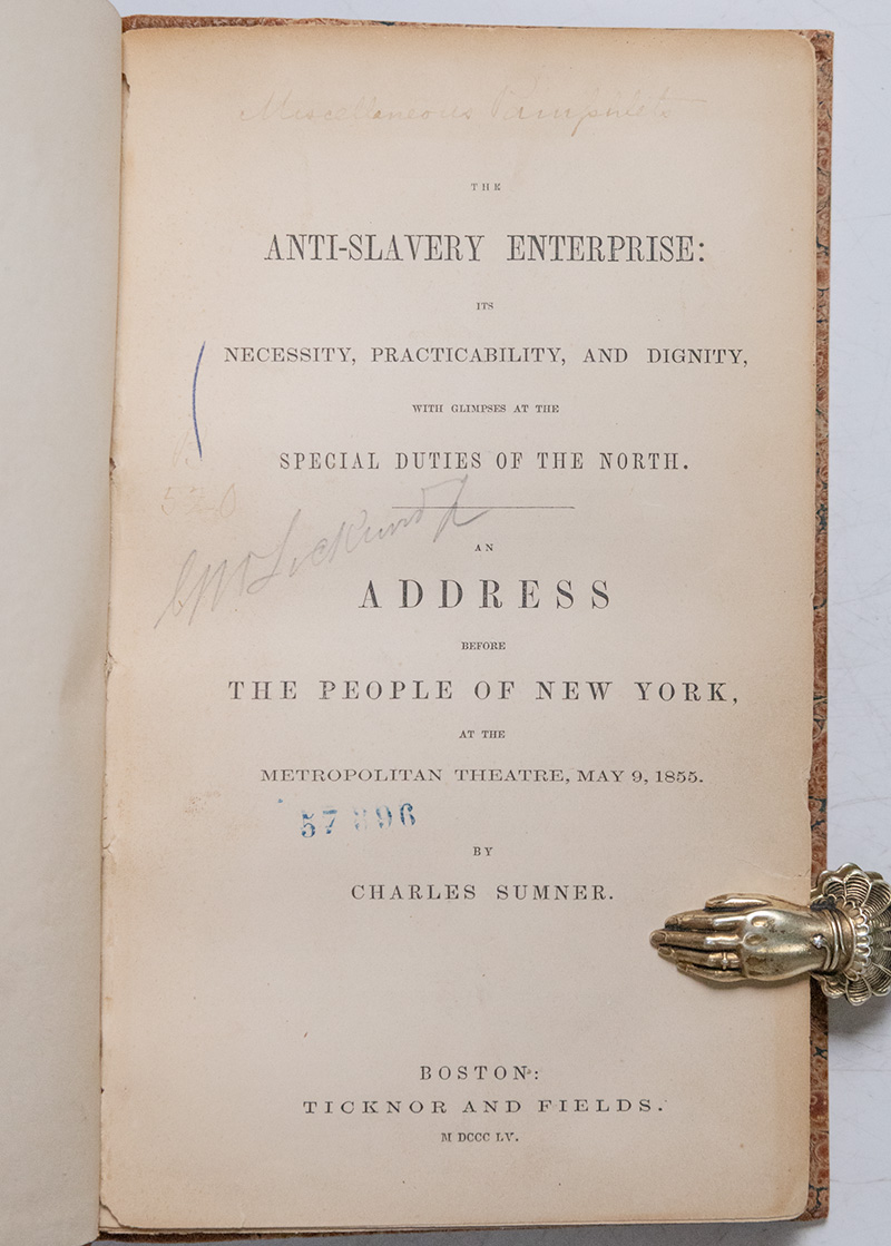 The Anti-Slavery Enterprise: its Necessity, Practicability, and Dignity, With Glimpses at the Special Duties of the North. An Address before the People of New York, At the Metropolitan Theatre, May 9, 1855.