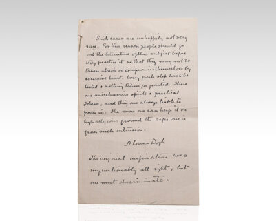 Arthur Conan Doyle Autograph Note Signed.