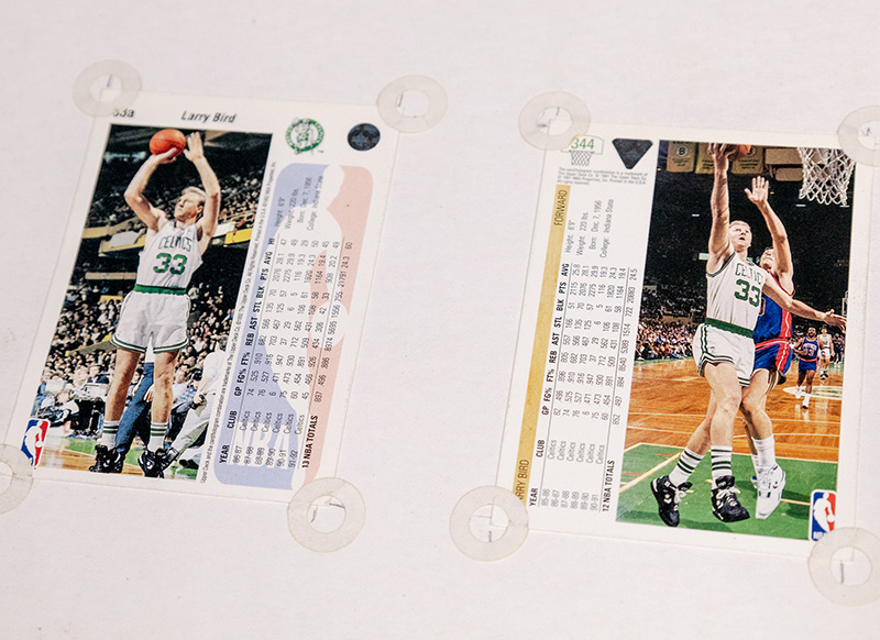 Larry Bird Signed 1991 and 1992 Upper Deck Cards.