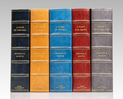 Complete A Song of Ice and Fire Custom Half Morocco Clamshell Box Collection Made By The Harcourt Bindery.