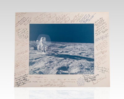 Charles Conrad, Richard Gordon, and Alan Bean Signed Apollo 12 Photograph.